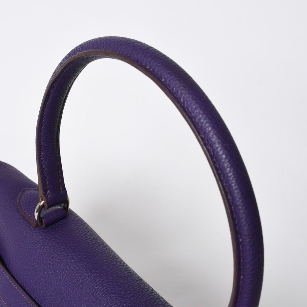 HERMES SHOULDER KELLY Shoulder bag Taurillon Clemence Ultra Violet Silver hardware □N stamp Used 4a009160