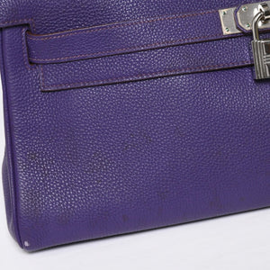 HERMES SHOULDER KELLY Shoulder bag Taurillon Clemence Ultra Violet Silver hardware □N stamp Used 4a009160