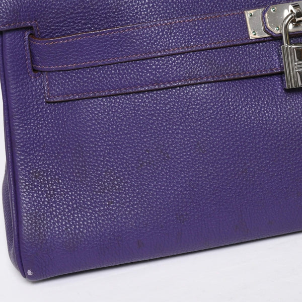 HERMES SHOULDER KELLY Shoulder bag Taurillon Clemence Ultra Violet Silver hardware □N stamp Used 4a009160