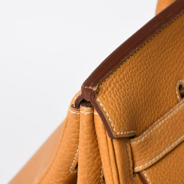 HERMES エルメス HAUT A COURROIES 45 オータクロア 45 ハンドバッグ ナチュラル フィヨルド ○V刻印 GD金具 内縫い 美品 中古 4a009171