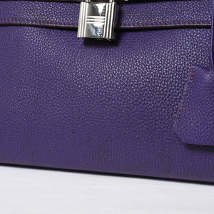 HERMES SHOULDER KELLY Shoulder bag Taurillon Clemence Ultra Violet Silver hardware □N stamp Used 4a009160