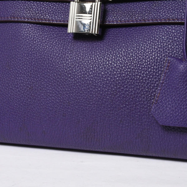 HERMES SHOULDER KELLY Shoulder bag Taurillon Clemence Ultra Violet Silver hardware □N stamp Used 4a009160