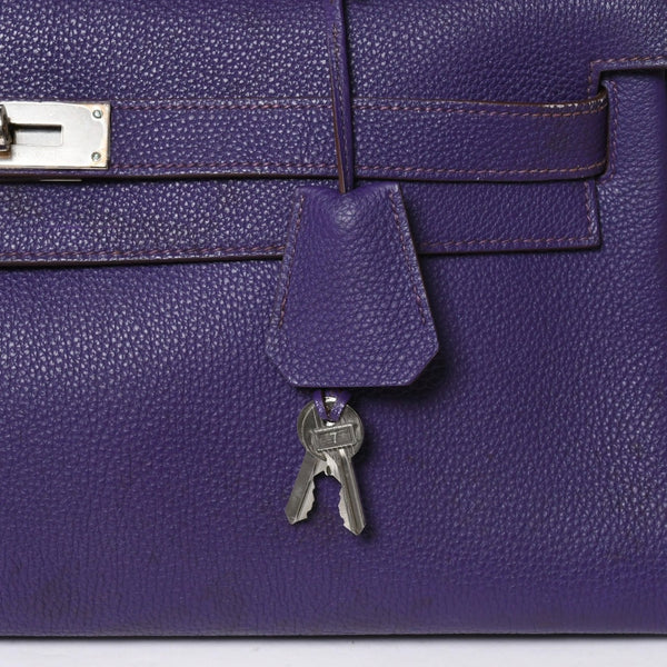 HERMES SHOULDER KELLY Shoulder bag Taurillon Clemence Ultra Violet Silver hardware □N stamp Used 4a009160