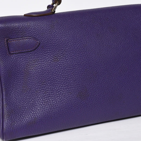 HERMES SHOULDER KELLY Shoulder bag Taurillon Clemence Ultra Violet Silver hardware □N stamp Used 4a009160