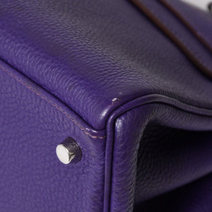 HERMES SHOULDER KELLY Shoulder bag Taurillon Clemence Ultra Violet Silver hardware □N stamp Used 4a009160