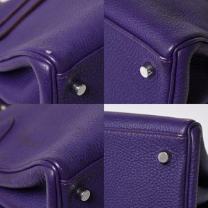 HERMES SHOULDER KELLY Shoulder bag Taurillon Clemence Ultra Violet Silver hardware □N stamp Used 4a009160