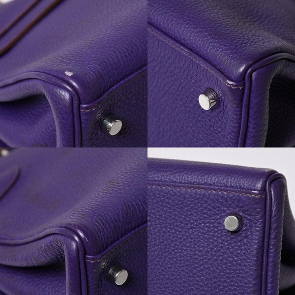 HERMES SHOULDER KELLY Shoulder bag Taurillon Clemence Ultra Violet Silver hardware □N stamp Used 4a009160