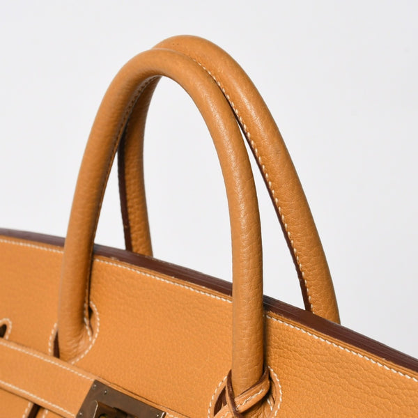 HERMES エルメス HAUT A COURROIES 45 オータクロア 45 ハンドバッグ ナチュラル フィヨルド ○V刻印 GD金具 内縫い 美品 中古 4a009171