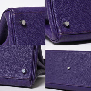 HERMES SHOULDER KELLY Shoulder bag Taurillon Clemence Ultra Violet Silver hardware □N stamp Used 4a009160