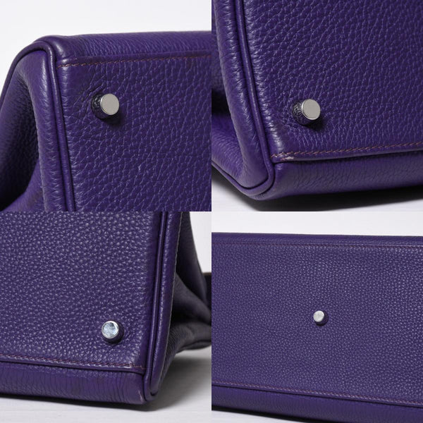 HERMES SHOULDER KELLY Shoulder bag Taurillon Clemence Ultra Violet Silver hardware □N stamp Used 4a009160