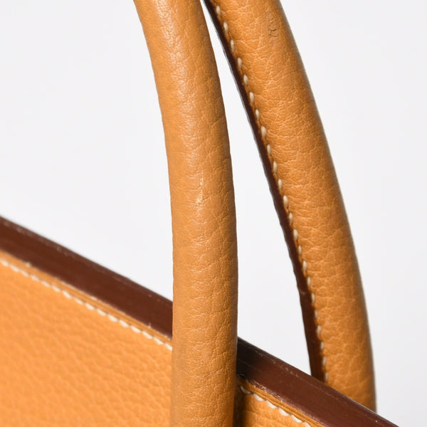 HERMES エルメス HAUT A COURROIES 45 オータクロア 45 ハンドバッグ ナチュラル フィヨルド ○V刻印 GD金具 内縫い 美品 中古 4a009171