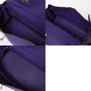 HERMES SHOULDER KELLY Shoulder bag Taurillon Clemence Ultra Violet Silver hardware □N stamp Used 4a009160