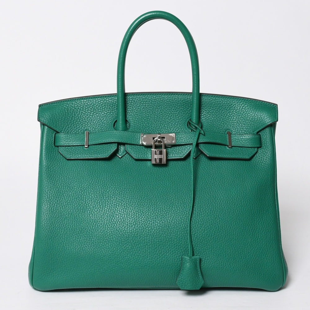 Very good condition HERMES Birkin 35 handbag Taurillon Clemence Vertigo x Vertfonce Silver hardware A stamp Used 4a009179