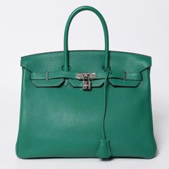 極美品 HERMES エルメス バーキン35 ハンドバッグ トリヨンクレマンス ヴェルティゴ×ヴェールフォンセ シルバー金具 A刻印 中古 4a009179