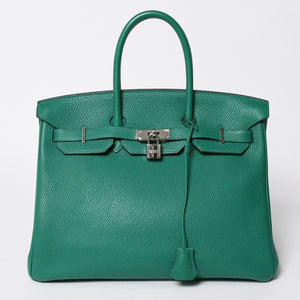 極美品 HERMES エルメス バーキン35 ハンドバッグ トリヨンクレマンス ヴェルティゴ×ヴェールフォンセ シルバー金具 A刻印 中古 4a009179