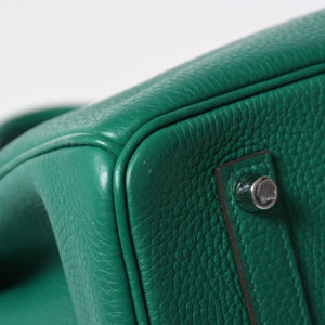 極美品 HERMES エルメス バーキン35 ハンドバッグ トリヨンクレマンス ヴェルティゴ×ヴェールフォンセ シルバー金具 A刻印 中古 4a009179