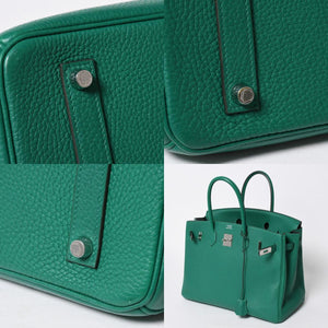 極美品 HERMES エルメス バーキン35 ハンドバッグ トリヨンクレマンス ヴェルティゴ×ヴェールフォンセ シルバー金具 A刻印 中古 4a009179