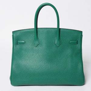 極美品 HERMES エルメス バーキン35 ハンドバッグ トリヨンクレマンス ヴェルティゴ×ヴェールフォンセ シルバー金具 A刻印 中古 4a009179