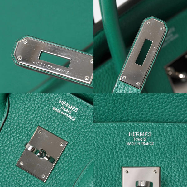 極美品 HERMES エルメス バーキン35 ハンドバッグ トリヨンクレマンス ヴェルティゴ×ヴェールフォンセ シルバー金具 A刻印 中古 4a009179