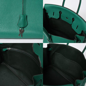 極美品 HERMES エルメス バーキン35 ハンドバッグ トリヨンクレマンス ヴェルティゴ×ヴェールフォンセ シルバー金具 A刻印 中古 4a009179