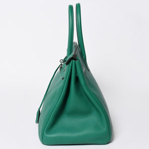 極美品 HERMES エルメス バーキン35 ハンドバッグ トリヨンクレマンス ヴェルティゴ×ヴェールフォンセ シルバー金具 A刻印 中古 4a009179