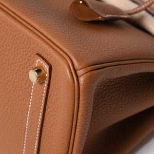 新品未使用 HERMES エルメス バーキン25 ハンドバッグ G刻印 トゴ ゴールド ゴールド金具 中古 4a009181