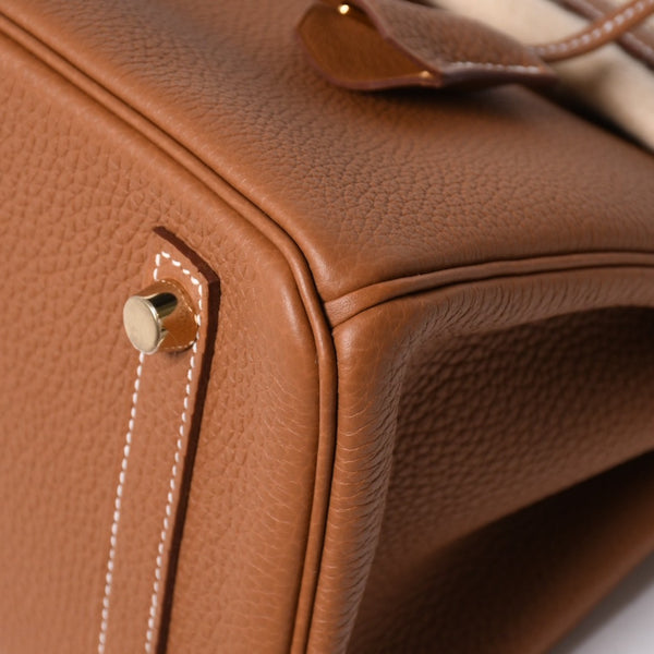 新品未使用 HERMES エルメス バーキン25 ハンドバッグ G刻印 トゴ ゴールド ゴールド金具 中古 4a009181
