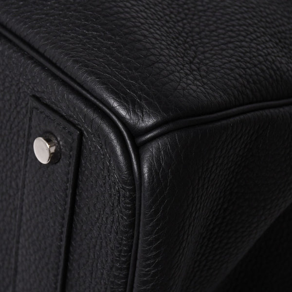 新品同様 HERMES エルメス オータクロア 40 ハンドバッグ ノワール トリヨンクレマンス U刻印 SV金具 内縫い 2022年製 中古 4a009239