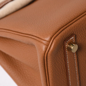 新品未使用 HERMES エルメス バーキン25 ハンドバッグ G刻印 トゴ ゴールド ゴールド金具 中古 4a009181
