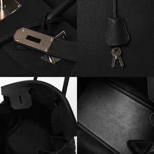 新品同様 HERMES エルメス オータクロア 40 ハンドバッグ ノワール トリヨンクレマンス U刻印 SV金具 内縫い 2022年製 中古 4a009239