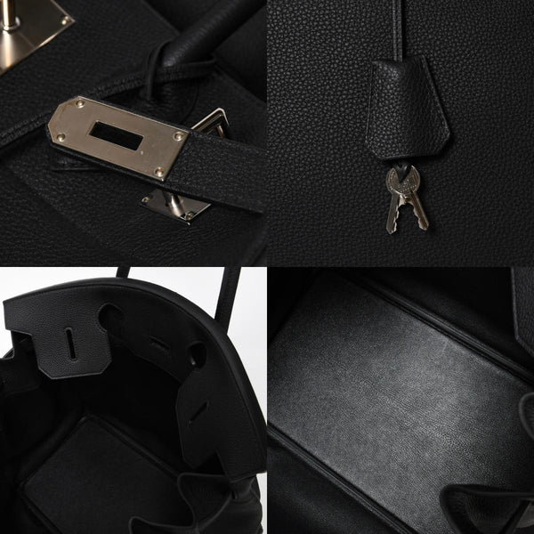 新品同様 HERMES エルメス オータクロア 40 ハンドバッグ ノワール トリヨンクレマンス U刻印 SV金具 内縫い 2022年製 中古 4a009239