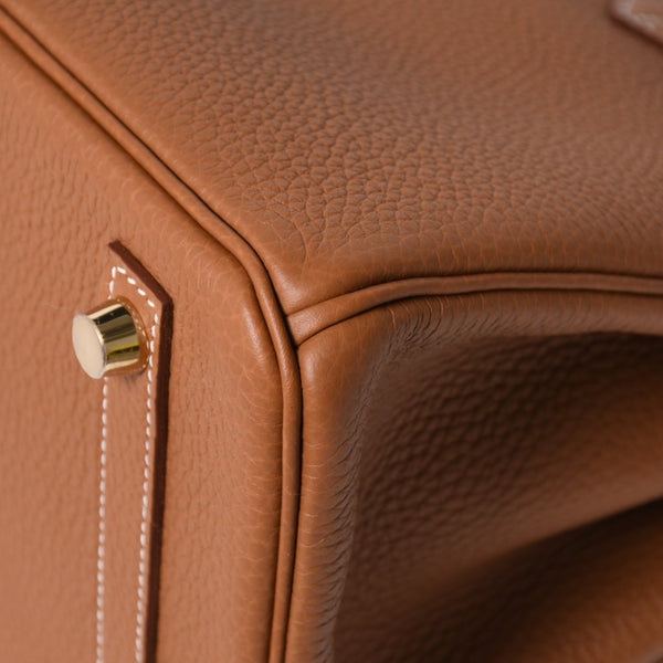 新品未使用 HERMES エルメス バーキン25 ハンドバッグ G刻印 トゴ ゴールド ゴールド金具 中古 4a009181