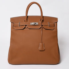 新品同様 HERMES エルメス Haut a Courroies 40 オータクロア 40 ハンドバッグ U刻印 ゴールド トゴ SV金具 内縫い 2022年製 中古 4a009240
