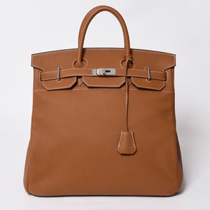 新品同様 HERMES エルメス Haut a Courroies 40 オータクロア 40 ハンドバッグ U刻印 ゴールド トゴ SV金具 内縫い 2022年製 中古 4a009240