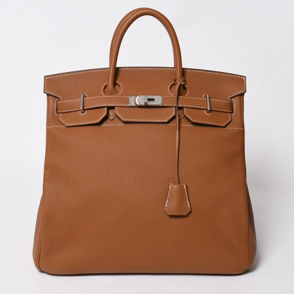 新品同様 HERMES エルメス Haut a Courroies 40 オータクロア 40 ハンドバッグ U刻印 ゴールド トゴ SV金具 内縫い 2022年製 中古 4a009240