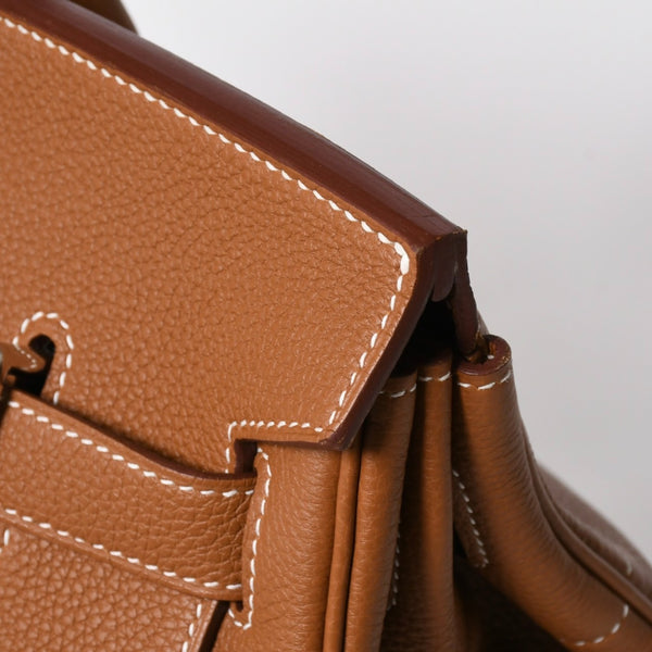 新品同様 HERMES エルメス Haut a Courroies 40 オータクロア 40 ハンドバッグ U刻印 ゴールド トゴ SV金具 内縫い 2022年製 中古 4a009240