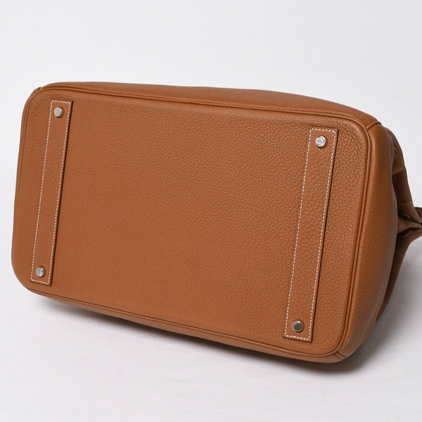 新品同様 HERMES エルメス Haut a Courroies 40 オータクロア 40 ハンドバッグ U刻印 ゴールド トゴ SV金具 内縫い 2022年製 中古 4a009240