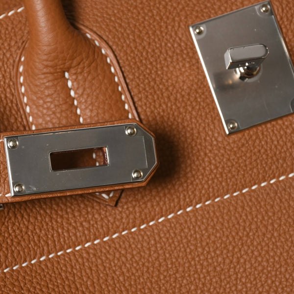 新品同様 HERMES エルメス Haut a Courroies 40 オータクロア 40 ハンドバッグ U刻印 ゴールド トゴ SV金具 内縫い 2022年製 中古 4a009240