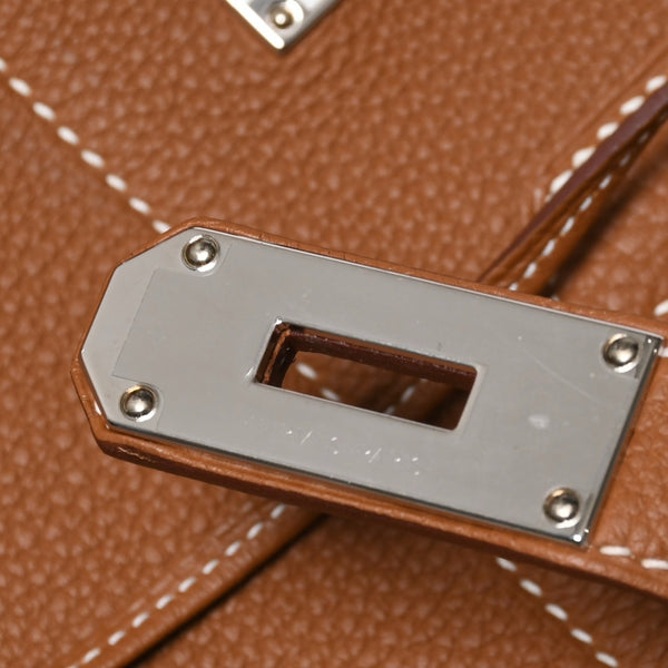 新品同様 HERMES エルメス Haut a Courroies 40 オータクロア 40 ハンドバッグ U刻印 ゴールド トゴ SV金具 内縫い 2022年製 中古 4a009240