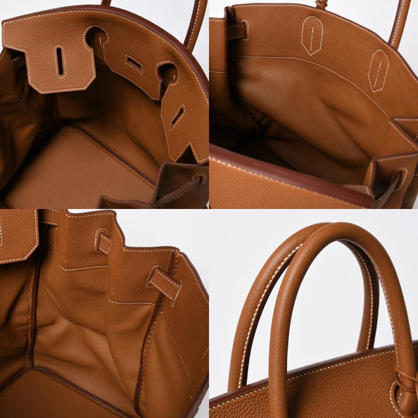 新品同様 HERMES エルメス Haut a Courroies 40 オータクロア 40 ハンドバッグ U刻印 ゴールド トゴ SV金具 内縫い 2022年製 中古 4a009240