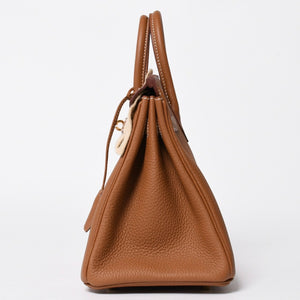 新品未使用 HERMES エルメス バーキン25 ハンドバッグ G刻印 トゴ ゴールド ゴールド金具 中古 4a009181