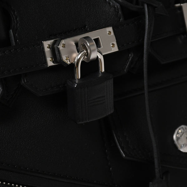 新品未使用 HERMES エルメス バーキン25 ブラック ヴォリュプト ロック ハンドバッグ W刻印 シルバー金具 中古 4a009136