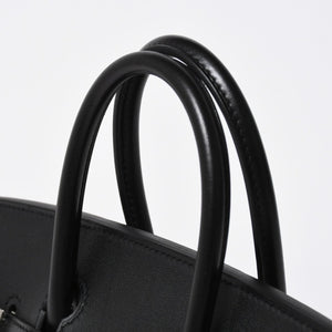 新品未使用 HERMES エルメス バーキン25 ブラック ヴォリュプト ロック ハンドバッグ W刻印 シルバー金具 中古 4a009136