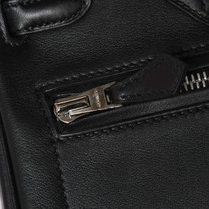 新品未使用 HERMES エルメス バーキン25 ブラック ヴォリュプト ロック ハンドバッグ W刻印 シルバー金具 中古 4a009136