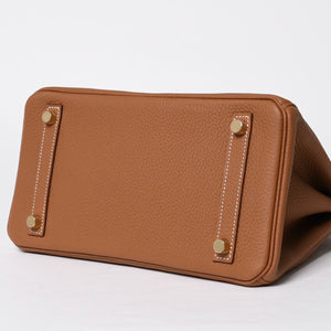 新品未使用 HERMES エルメス バーキン25 ハンドバッグ G刻印 トゴ ゴールド ゴールド金具 中古 4a009181