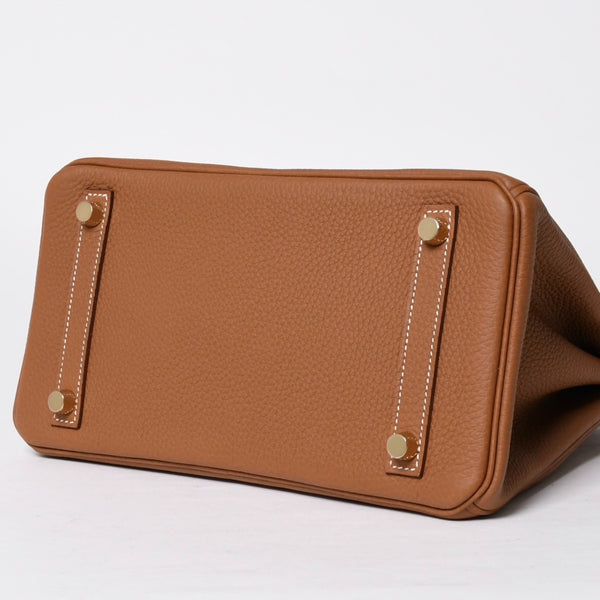 新品未使用 HERMES エルメス バーキン25 ハンドバッグ G刻印 トゴ ゴールド ゴールド金具 中古 4a009181