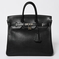 極美品 HERMES エルメス BIRKIN 30 バーキン 30 ハンドバッグ □I刻印 2005年製 ノワール シェーブル 内縫い シルバー金具 中古 4a009238