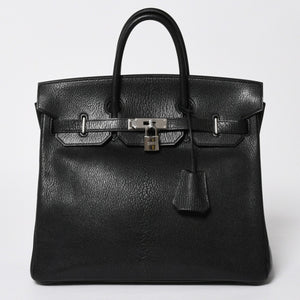 極美品 HERMES エルメス BIRKIN 30 バーキン 30 ハンドバッグ □I刻印 2005年製 ノワール シェーブル 内縫い シルバー金具 中古 4a009238