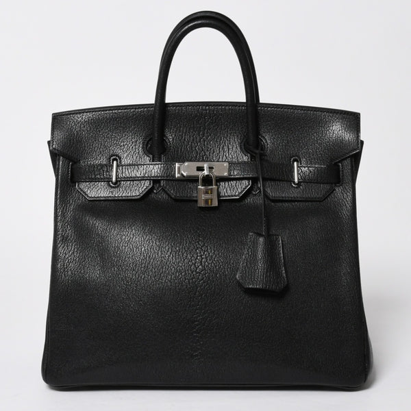 極美品 HERMES エルメス BIRKIN 30 バーキン 30 ハンドバッグ □I刻印 2005年製 ノワール シェーブル 内縫い シルバー金具 中古 4a009238