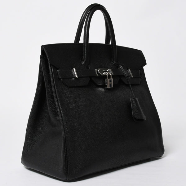極美品 HERMES エルメス BIRKIN 30 バーキン 30 ハンドバッグ □I刻印 2005年製 ノワール シェーブル 内縫い シルバー金具 中古 4a009238
